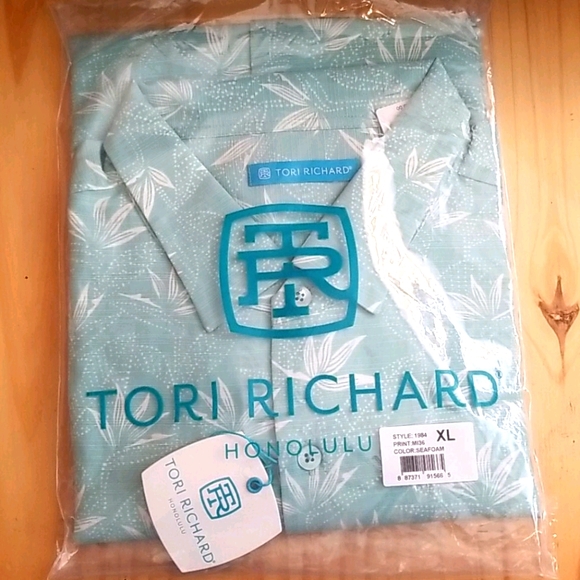 Tori Richard XL Seafoam Camp Shirt - Picture 1 of 2